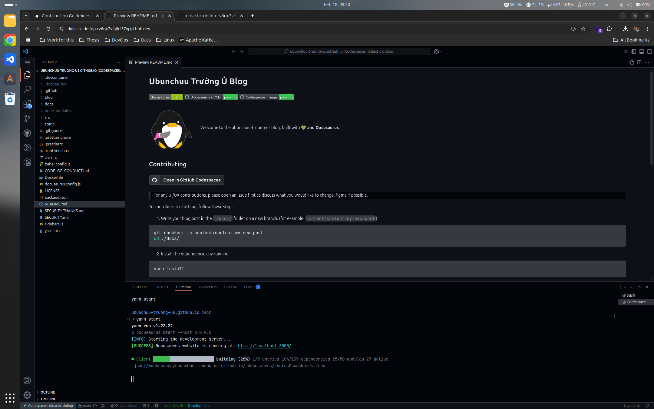 GitHub Codespaces Editor